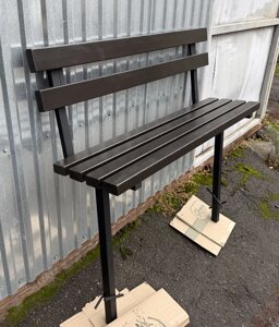 Лавка із дубу із спинкою на цвинтар 1.3м