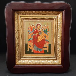 Ікона Богородиця Всецариця в фігурному кіоті, розмір 20 х 18, богородичні ікони