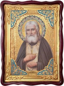 Ікона преподобного Серафима Саровського (з емаллю)