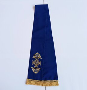 Церковна закладка для святого Євангелія з габардина 155*13см (синя)