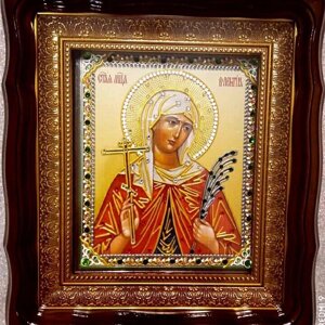 Ікона з розписом та камінням Свята мучениця Валентина на дарунок або для дому