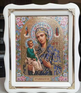 Ікона Божої Матері Ієрусалимська в фігурному кіоті, розмір 30x26см