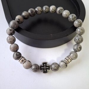 Браслет Грецький із сірої яшми діаметр 7 см