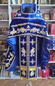 Облачення священика для богослужіння, вишивка на оксамиті
