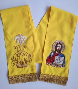 Закладка для Євангелія вишита з іконою, довжина 150 см ширина 15 см в Волинській області від компанії Крамниця "Покрова" - церковне начиння