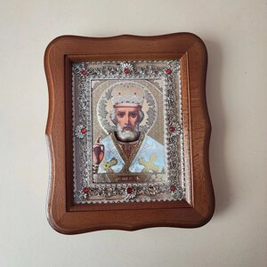 Ікона Миколай Чудотворець з камінням для дому 19163см