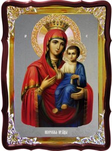 Православна ікона фон срібло Іверська Пресвятої Богородиці