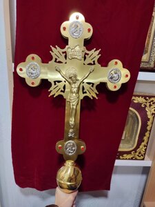 Виносний хрест церковний з Променя и декором з каміння