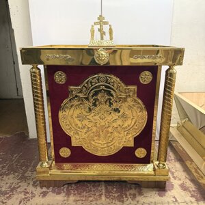 Стіл панахідній з оксамитом и карбуванням на 100 свічок (на пісок)