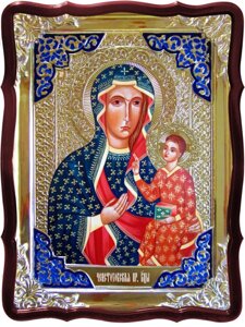 Ікона Ченстоховська Пресвятої Богородиці з емаллю
