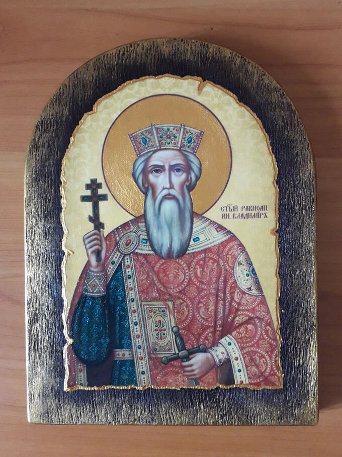 Ікона на дереві Святого Володимира для дому - доставка