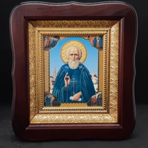Ікона Св. Сергій Радонезький в фігурному кіоті, розмір 20 х 18, асортимент іменніх ікон