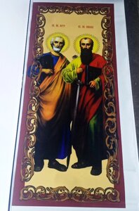 Ікона Петра та Павла, Вітраж (УФ друк) Довжина 117 см, ширина 51.5 см.