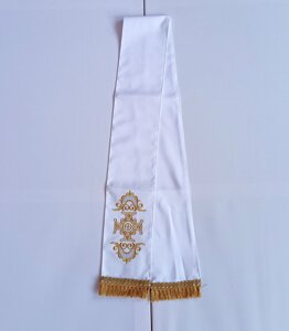 Церковна закладка для святого Євангелія з габардина 155*13см (біла)