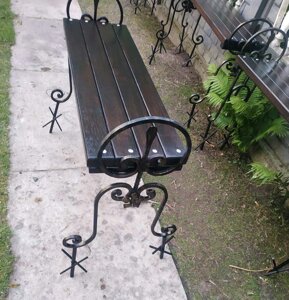 Лавка на цвинтар 1.1 м, з ковкою без спинки