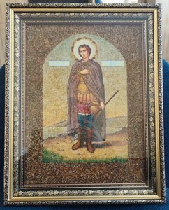 Святий Димитрій Солунський ікона з бурштину, 48*38 см