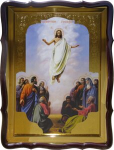 Православна ікона Вознесіння Господнє фон під золото