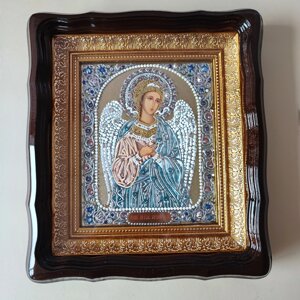 Ікона Ангела Хранителя з розписом та стразами на дарунок або для дому