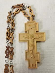 Православний хрест наперсний з груші # 312