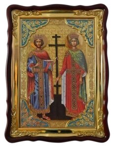 Ікона святих Костянтина та Олени (з емаллю)
