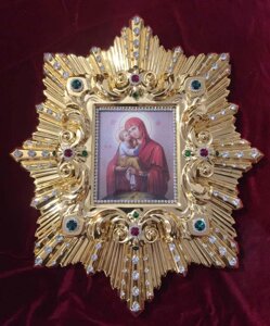 Ікона спускна Пресвятої Богородиці "Почаївська" мала 37х31см