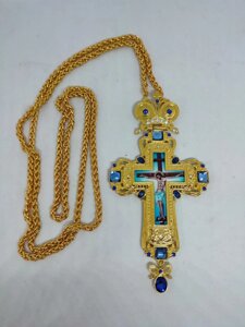 Хрест для священика з каменями, покритий золотом