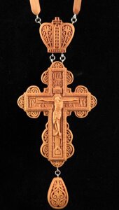 Хрест ієрейській 120х70мм різьблений з груші
