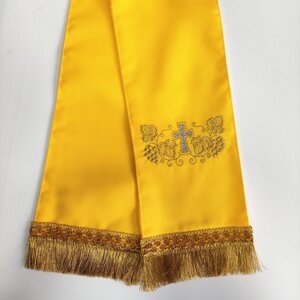 Закладки жовті для службового Євангелія (габардин) в Волинській області від компанії Крамниця "Покрова" - церковне начиння