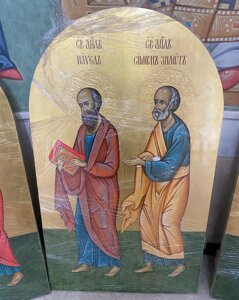 Ікони рукописні Святих Апостолів з позолотою для церкви 134х80см