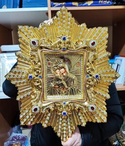 Ікона Пресвятої Богородиці (дерево, позолота) 45 * 38cm