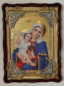 Покриваюча ікона Божої Матері з емаллю