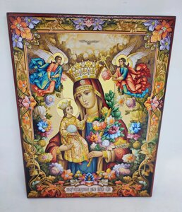 Ікона Божої Матері Нев'янучий цвіт для дому 14*10 см