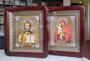 Весільна пара ікон у Кіоті, Спасителі та Пресвятої Богородиці 26*23см