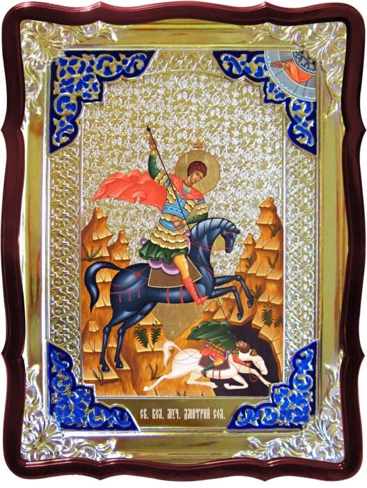 Православні ікони на замовлення - Святий Дмитрій Солунській на коні від компанії Церковна крамниця "Покрова" - церковне начиння - фото 1