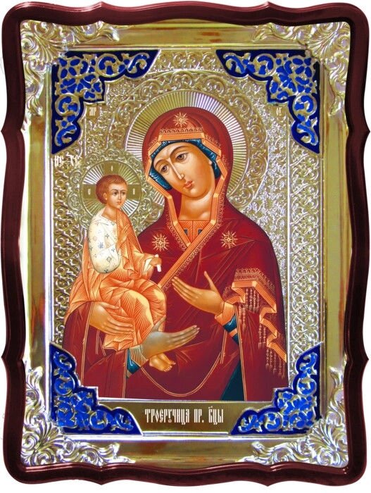 Православні ікони: Троєручіця Пресвятої Богородиці від компанії Церковна крамниця "Покрова" - церковне начиння - фото 1
