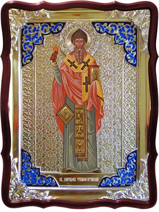 Православні святі на іконах - Святий Спиридон від компанії Церковна крамниця "Покрова" - церковне начиння - фото 1