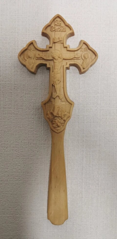 Православний хрест требного з різьбленої вільхі # 633 від компанії Церковна крамниця "Покрова" - церковне начиння - фото 1