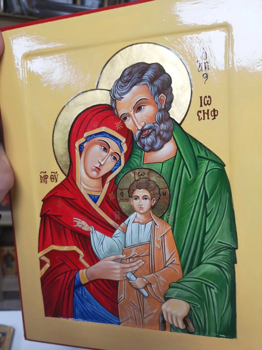 Рукописна ікона Святе Сімейство 29х23см від компанії Церковна крамниця "Покрова" - церковне начиння - фото 1