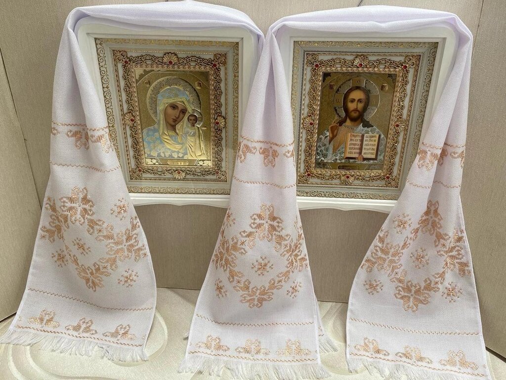 Рушники для весільних ікон молодих від компанії Церковна крамниця "Покрова" - церковне начиння - фото 1