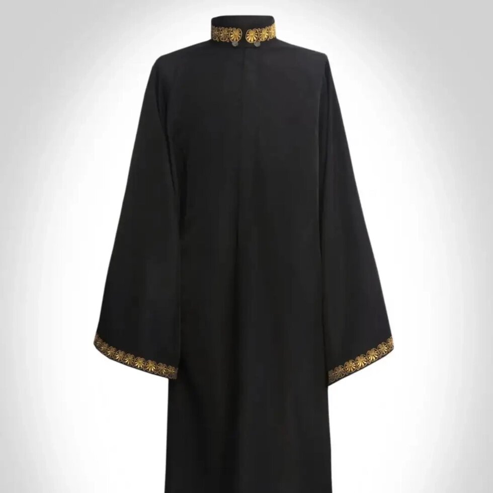 Ряса з вишивкою, тканина мокрий шовк для священнослужителя від компанії Церковна крамниця "Покрова" - церковне начиння - фото 1