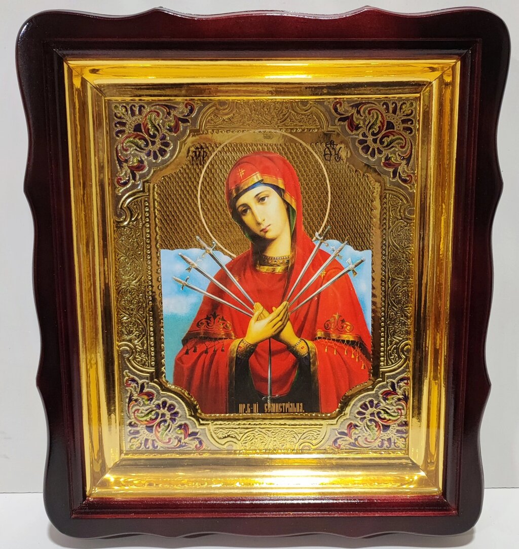 Семистрільна ікона Божої Матері 32х28см від компанії Церковна крамниця "Покрова" - церковне начиння - фото 1