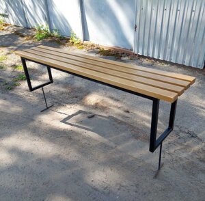 Лавка дубова на кладовище коричнева. Розмір 180*35 см,в бетон)