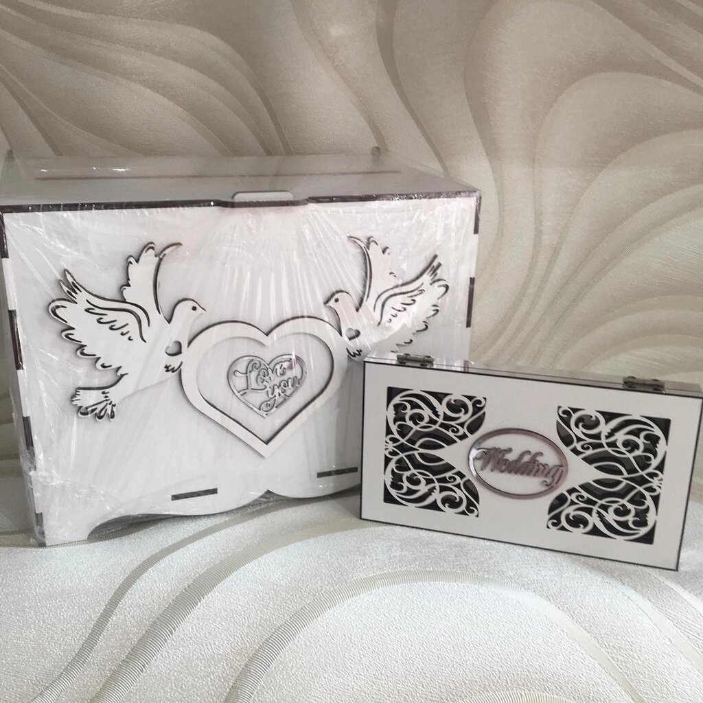 Скринька на гроші і шкатулка для обручок в комплекті від компанії Церковна крамниця "Покрова" - церковне начиння - фото 1