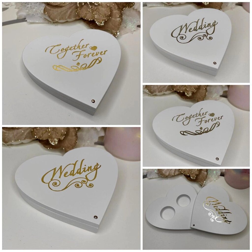 Скриньки для обручок на весілля (форма серця) від компанії Церковна крамниця "Покрова" - церковне начиння - фото 1