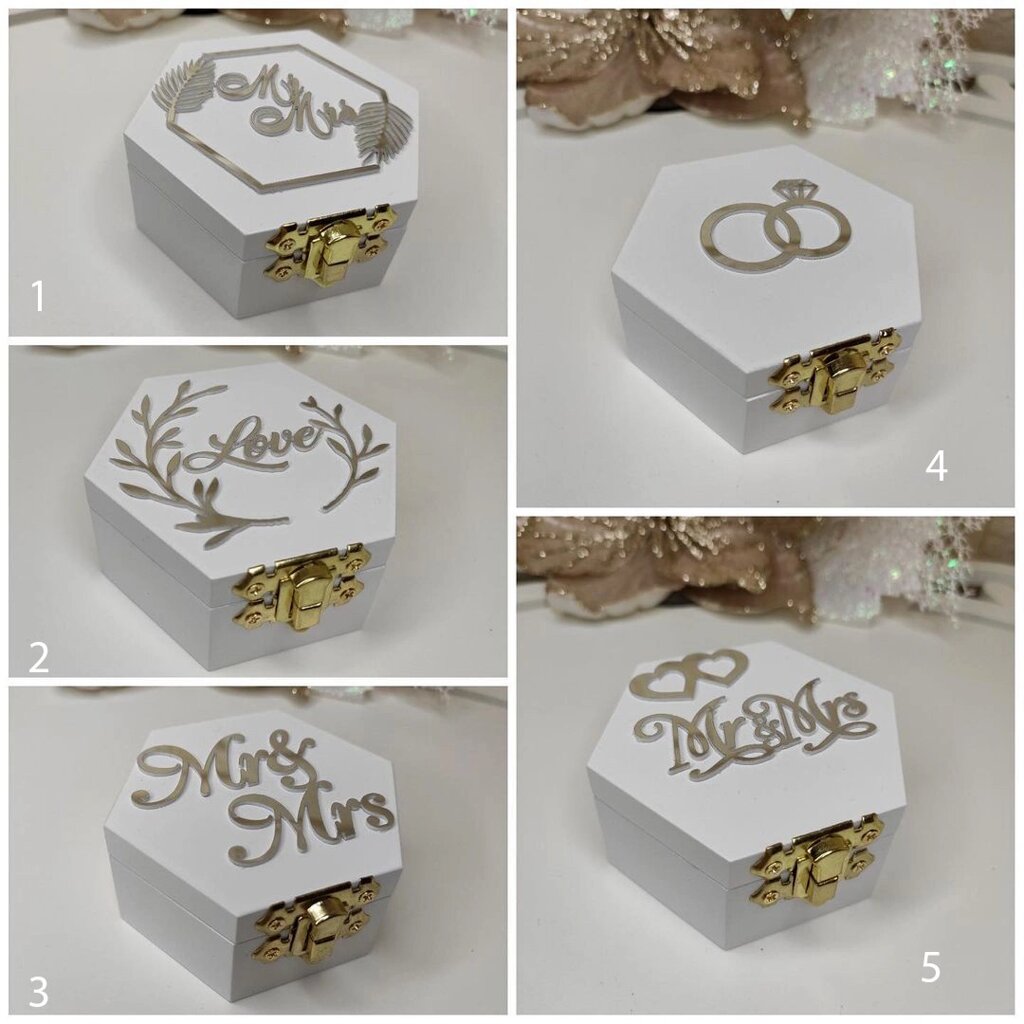 Скриньки на весілля для обручок (шестигранна) від компанії Церковна крамниця "Покрова" - церковне начиння - фото 1