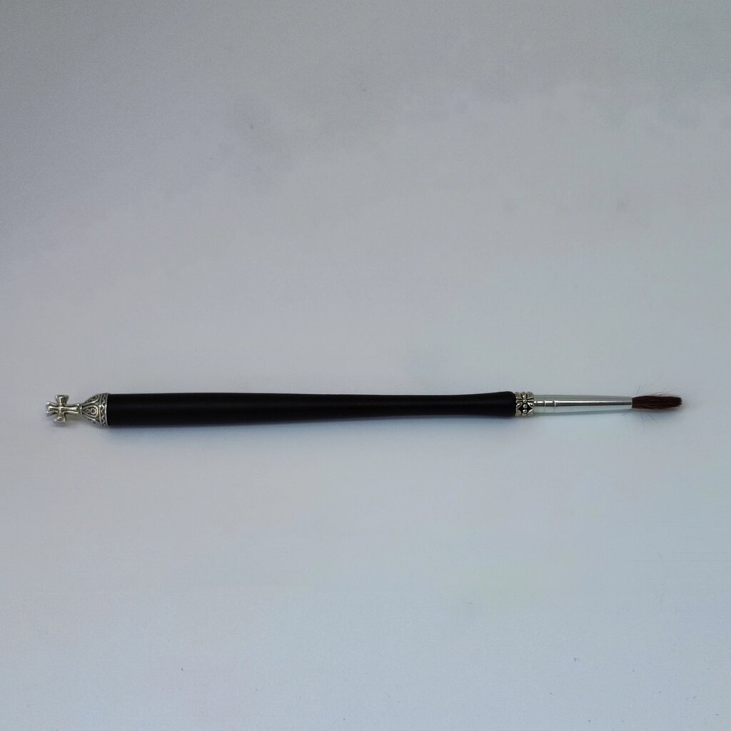 Стрючиця (пензлик), ебонітова ручка довжина 18 см від компанії Церковна крамниця "Покрова" - церковне начиння - фото 1
