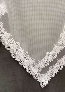 Весільна хустка 'Ніжність'тканина фатин + мереживо