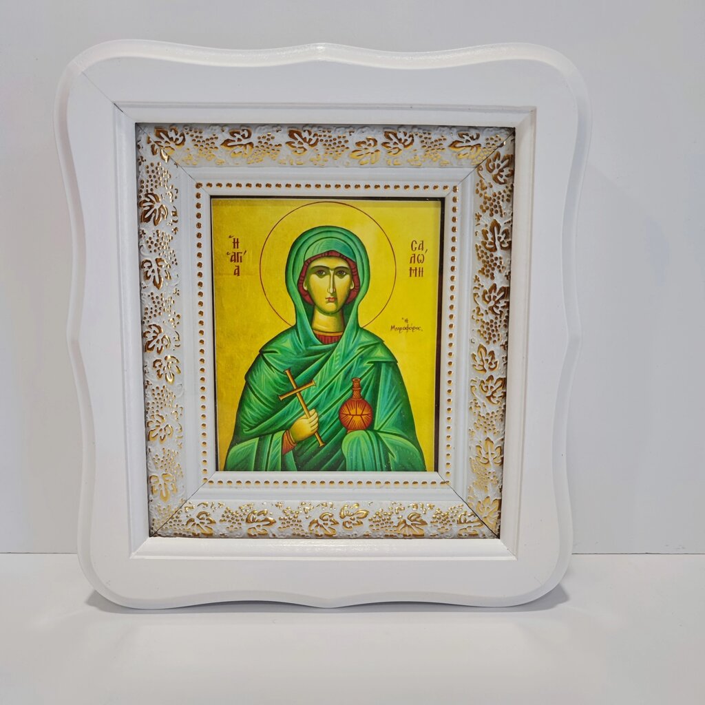 Свята Соломія - ікона в білому кіоті з літографією від компанії Церковна крамниця "Покрова" - церковне начиння - фото 1