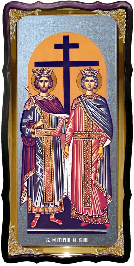 Святі Костянтин и Олена велика настінна ікона від компанії Церковна крамниця "Покрова" - церковне начиння - фото 1