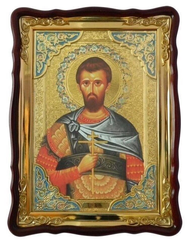 Святий мученик Віктор ікона на заказ (з емаллю) від компанії Церковна крамниця "Покрова" - церковне начиння - фото 1